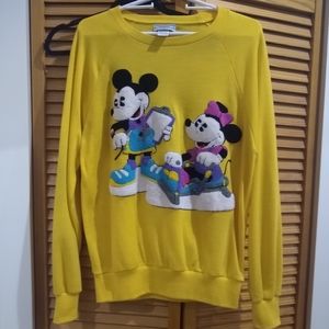Vintage Mickey & Minnie Yellow Sweatshirt